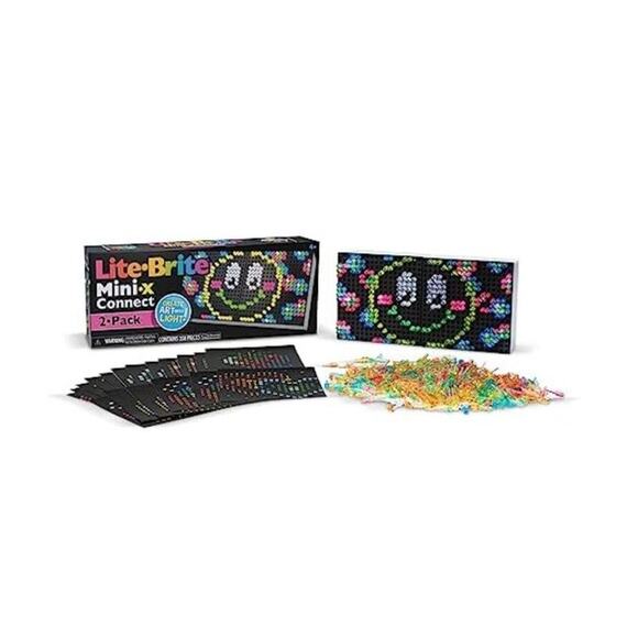 Lite Brite Mini-X Connect 2 Pack - Create Light Art with Pegs, Creative Art Stem - Picture 6 of 6